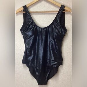 Bodysuit faux leather vinyl shiny
